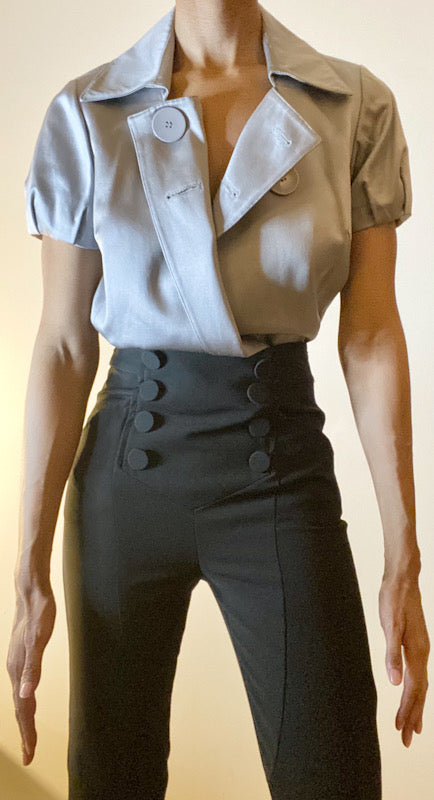 Silver Cap Sleeve Blazer (Size S)