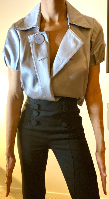 Silver Cap Sleeve Blazer (Size S)